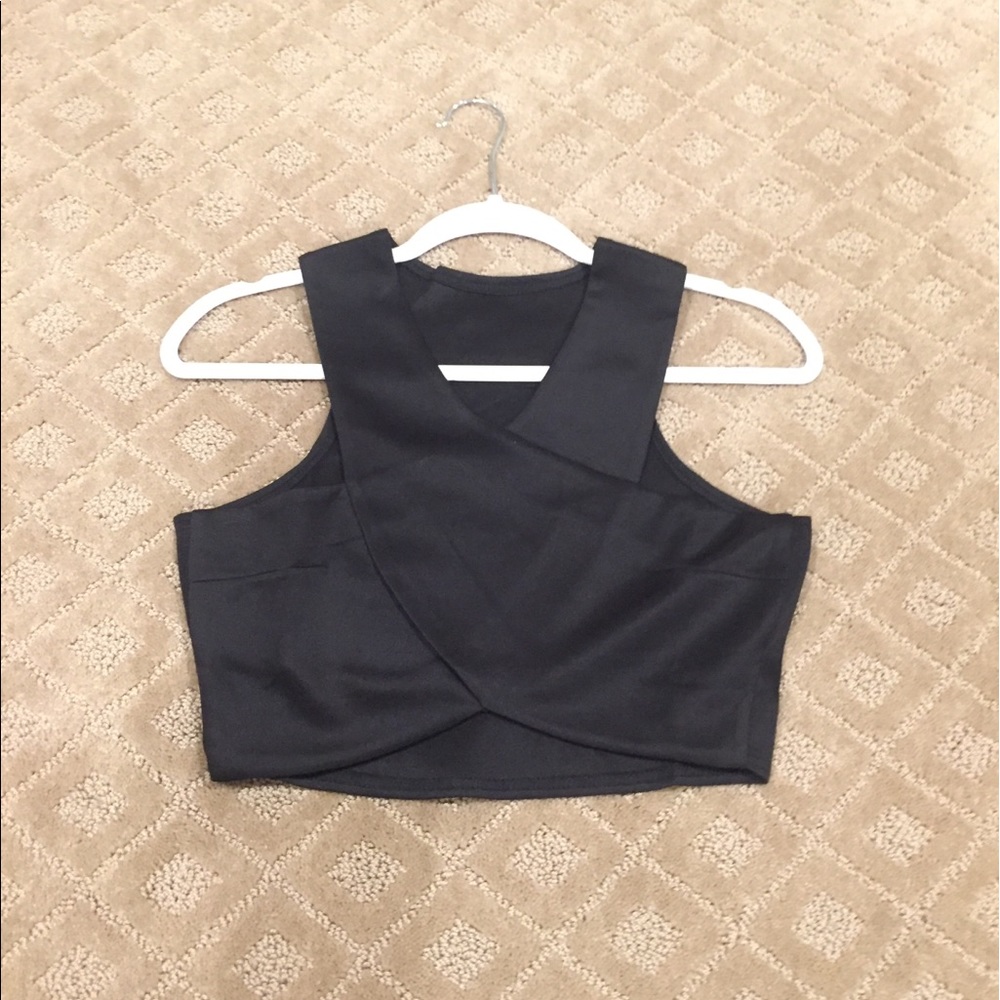 Black Criss Cross Crop Top